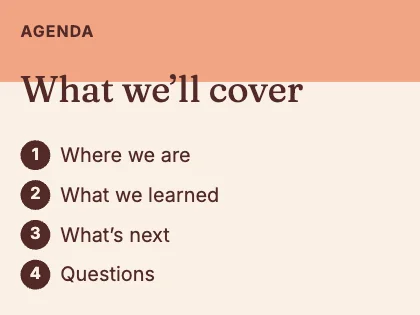Agenda slide · Clay