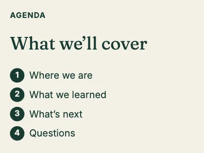 Agenda slide · Forest