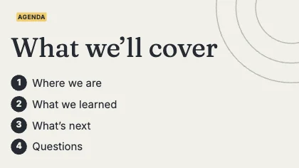 Agenda slide · Ink
