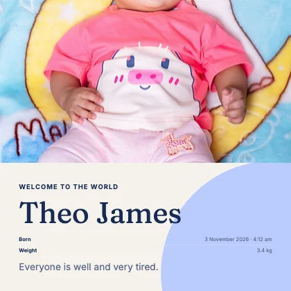 Birth announcement · Cobalt