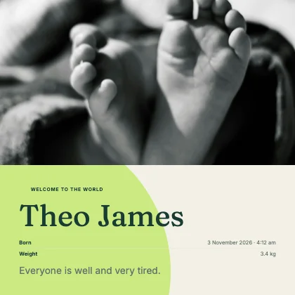 Birth announcement · Forest