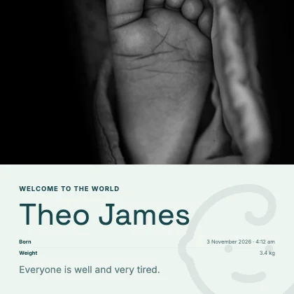 Birth announcement · Lagoon · Grotesk