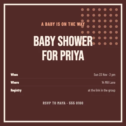 Baby shower invitation · Clay dark · Poster