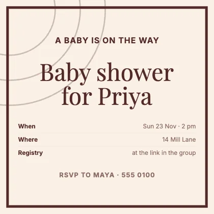 Baby shower invitation · Clay · Editorial