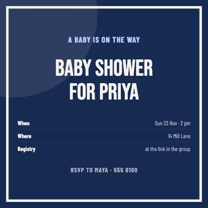Baby shower invitation · Cobalt dark · Poster