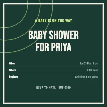 Baby shower invitation · Forest dark · Poster
