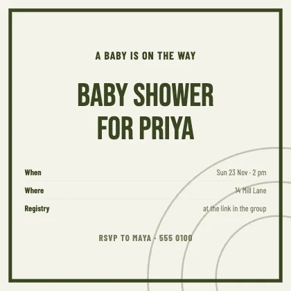 Baby shower invitation · Olive · Poster