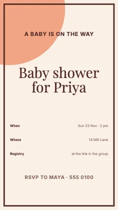 Baby shower invitation · Clay · Editorial