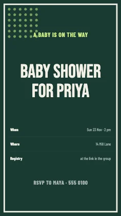 Baby shower invitation · Forest dark · Poster
