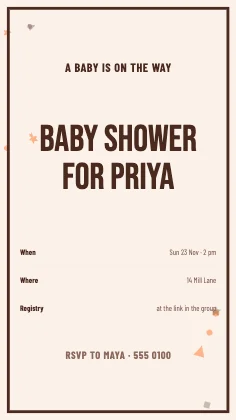 Baby shower invitation · Sunset · Poster