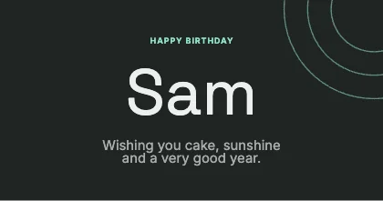 Birthday wishes · Charcoal dark · Grotesk