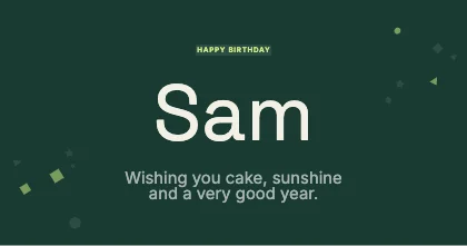 Birthday wishes · Forest dark · Grotesk