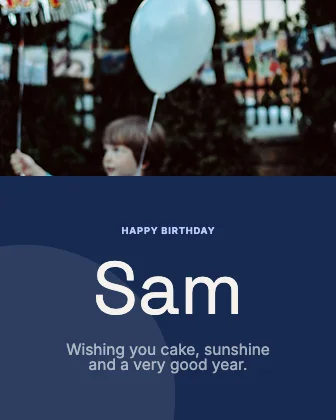 Birthday wishes · Cobalt dark · Grotesk
