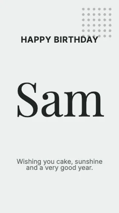 Birthday wishes · Charcoal · Editorial