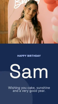 Birthday wishes · Cobalt dark · Grotesk