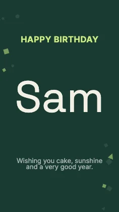 Birthday wishes · Forest dark · Grotesk