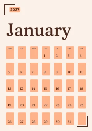 Monthly calendar · Sunset