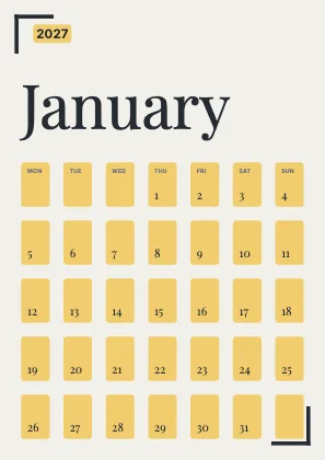 Monthly calendar · Ink · Editorial
