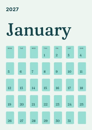 Monthly calendar · Lagoon