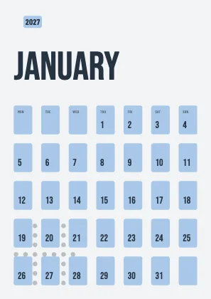 Monthly calendar · Slate · Poster