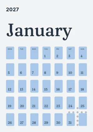 Monthly calendar · Slate