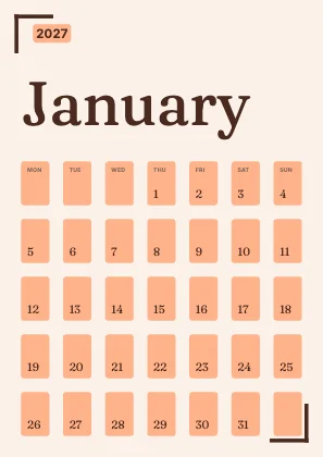 Monthly calendar · Sunset