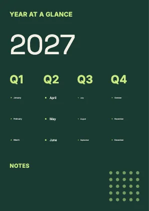 Year at a glance · Forest dark · Grotesk