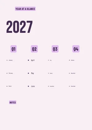 Year at a glance · Plum · Poster