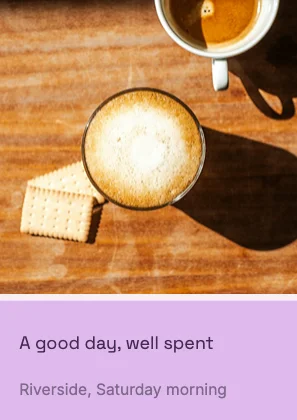 Photo with caption · Plum · Grotesk