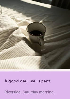 Photo with caption · Plum · Grotesk
