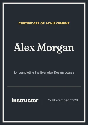 Certificate · Ink dark