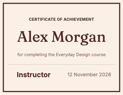Certificate · Clay