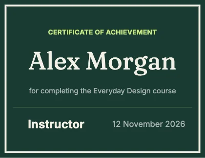 Certificate · Forest dark