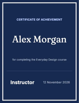 Certificate · Cobalt dark