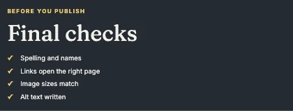 Checklist · Ink dark
