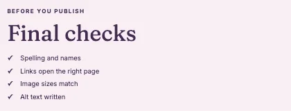Checklist · Plum