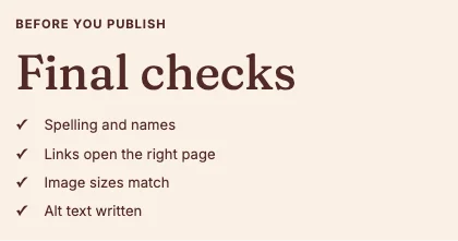 Checklist · Clay