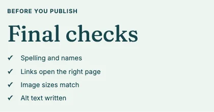 Checklist · Lagoon