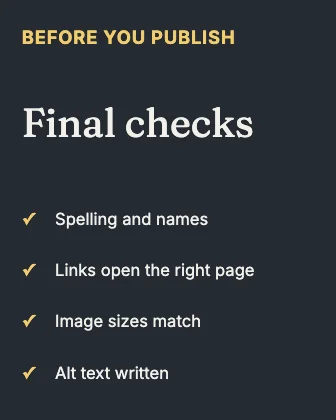 Checklist · Ink dark