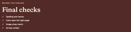 Checklist · Clay dark