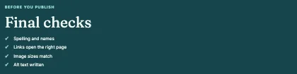 Checklist · Lagoon dark