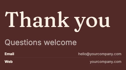 Closing slide · Clay dark