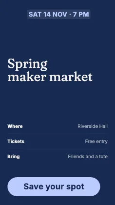 Event invite · Cobalt dark
