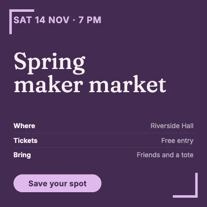 Event invite · Plum dark