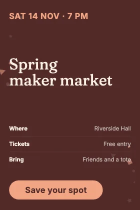 Event invite · Clay dark