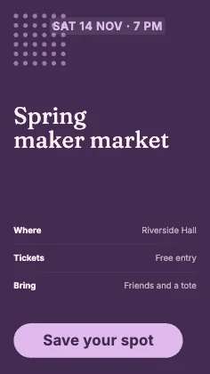 Event invite · Plum dark