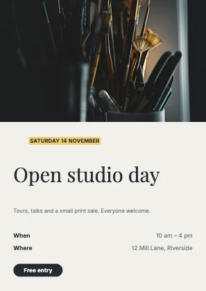 Event flyer · Ink · Editorial