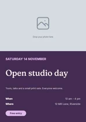 Event flyer · Plum dark
