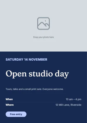 Event flyer · Cobalt dark