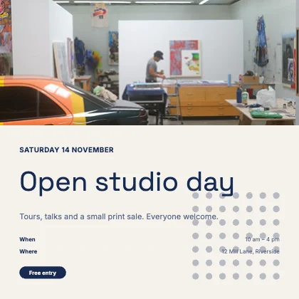 Event flyer · Cobalt · Grotesk